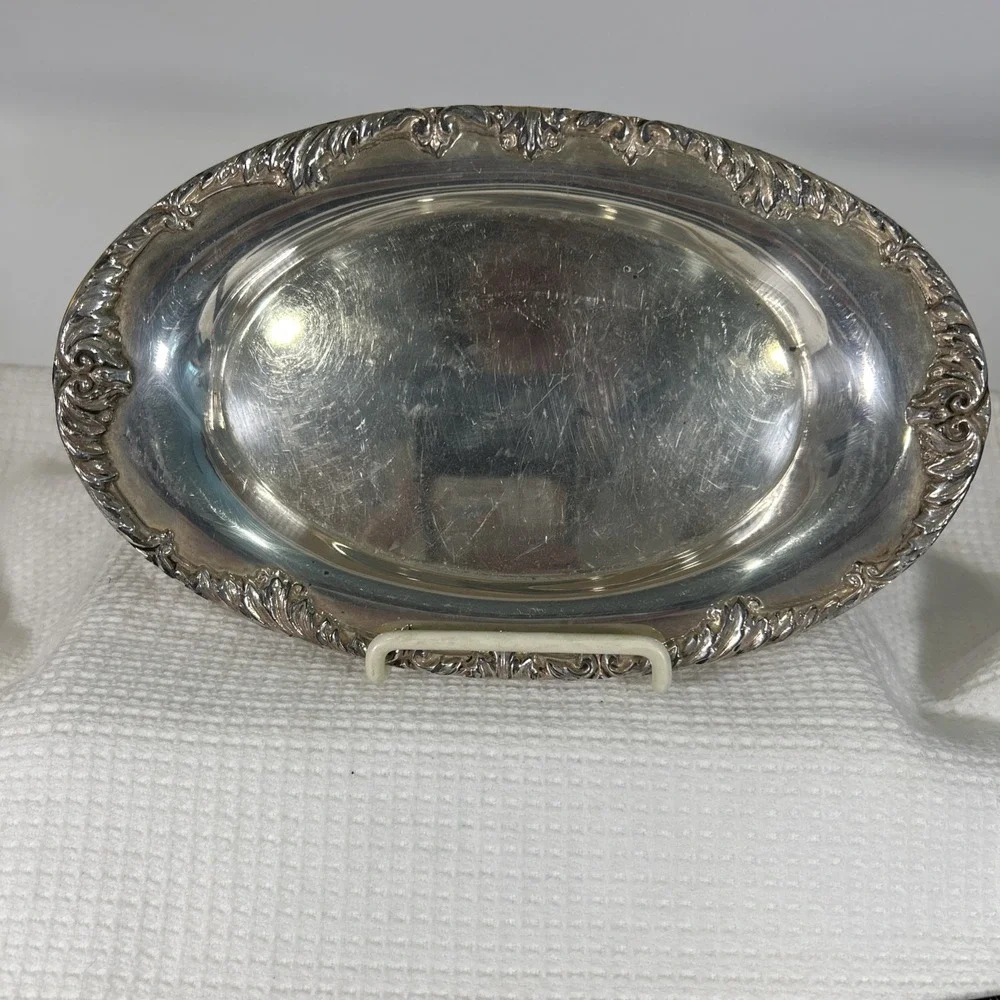 Vtg King Edward Silver Plate Trinket Tray 9